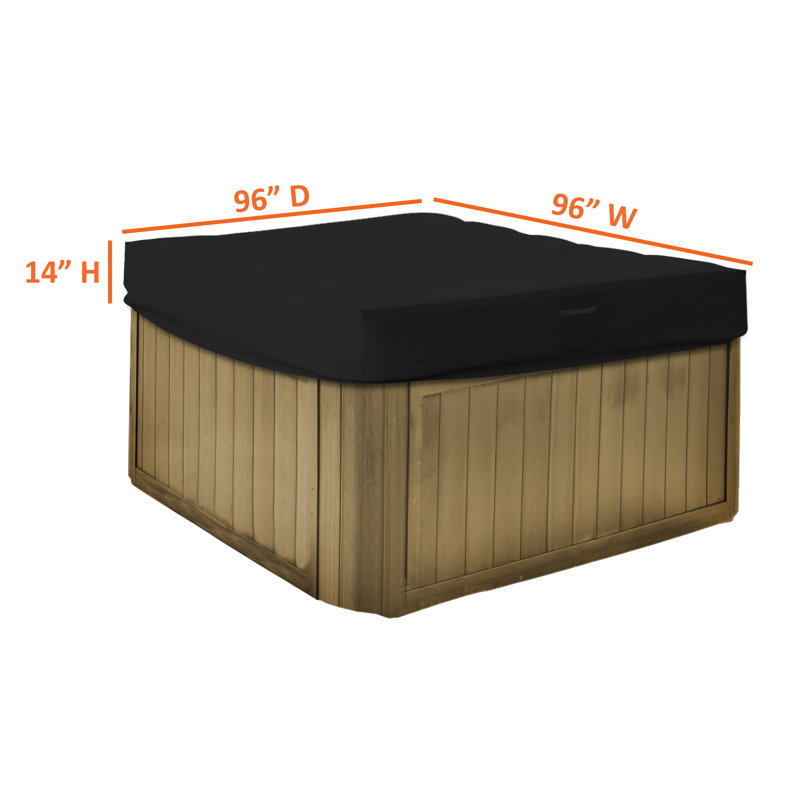 High Density Multipurpose Outdoor Square Hot Tub Cover, UV Resistant & Waterproof Spa Cover Protector