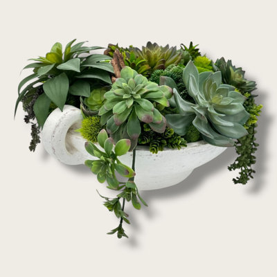 Off-White Circular With Handles Ceramic Vase
