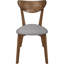 Fauteuils Mid-Century en noyer naturel et gris rembourrés (2 chaises de salle à manger avec revêtement (de 2) pour la chambre
