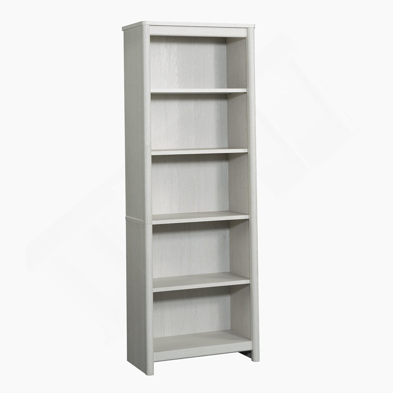 5-Shelf Bookcase With Adjustable Storage And Warm Brown Finish For Home Or Office Organization., Brown
