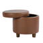  Repose-pieds rond avec rangement - Similicuir brun châtaignier-1591151801-1591151802