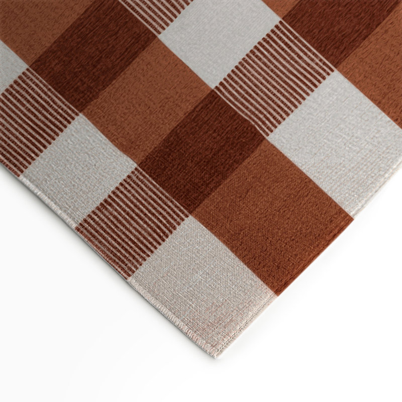 Tapis d'intérieur et d'extérieur à carreaux brun, Rectangle 9 pi x 12 pi