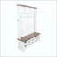 Arbre d'entrée 4-en-1 Farmhouse avec 6 crochets, banc d'entrée avec tablettes, range-chaussures rustique en bois avec 16 compartiments ouverts pour le vestibule, salon-779952281