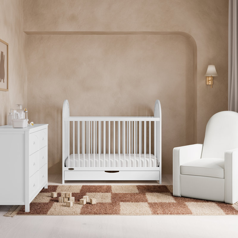 Lit de bébé convertible 3-en-1 Olivia avec tiroir, Blanc