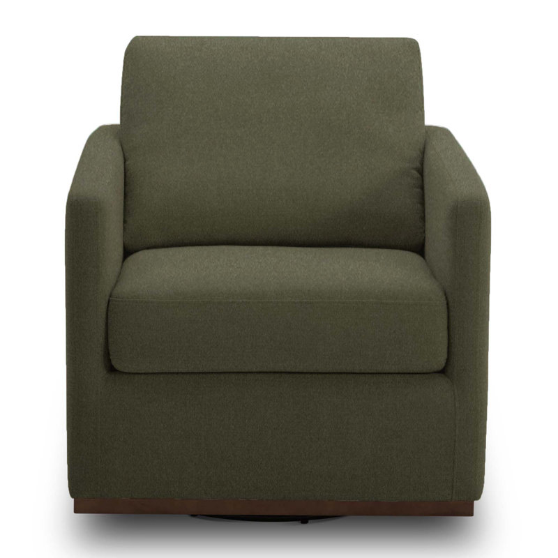 Bobbi Upholstered Swivel Armchair, Vesper Forest Velvet