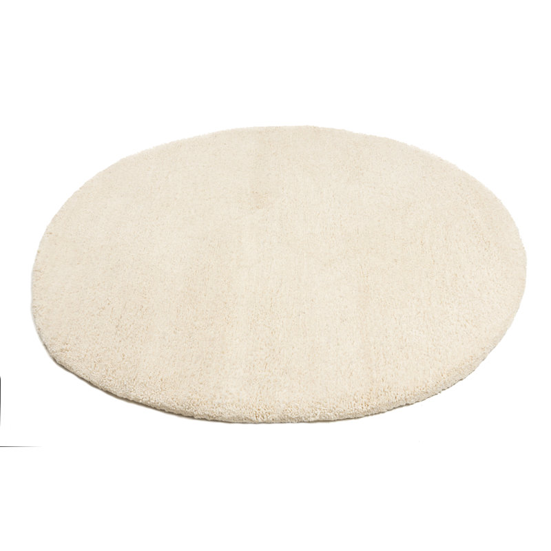 Handgefertigter Teppich Pinney aus Wolle in Beige, Round 150cm