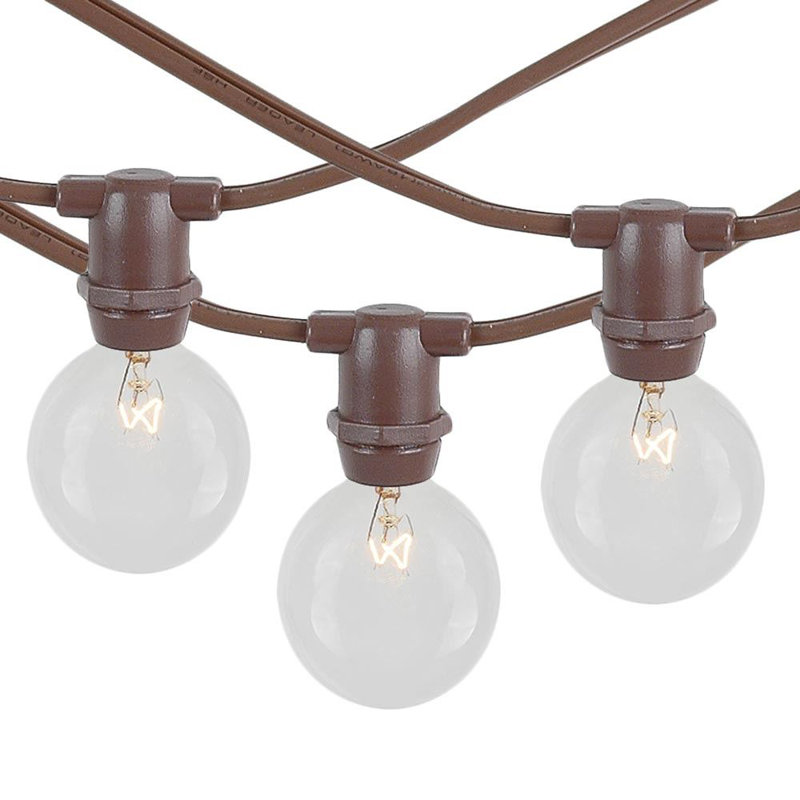 Guirlande de 100 lumières d'extérieur 100 pi, Marron