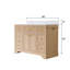 Meuble-lavabo en bois massif l 48 po x H 35 po avec comptoir en quartz blanc Carrera résistant aux taches et lavabo simple