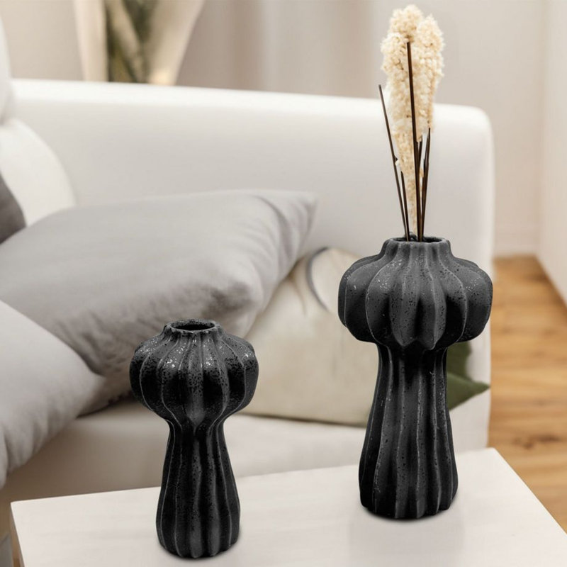 Mirsie Ceramic / Porcelain Table Vase, Black