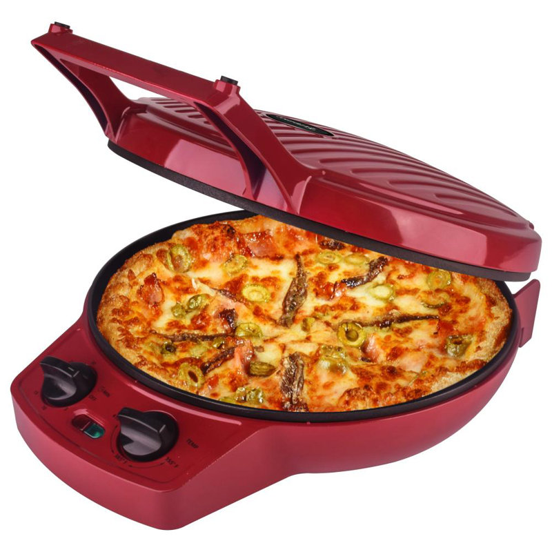 Four à grille-pain à pizza anti-adhésif goût, Rouge