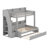 Twin Over Full Bunk Bed Frame With Trundle & Storage Staircase, Wood Platform Bed With Storage Shelves & Guardrail & Charging Station-1589341441
