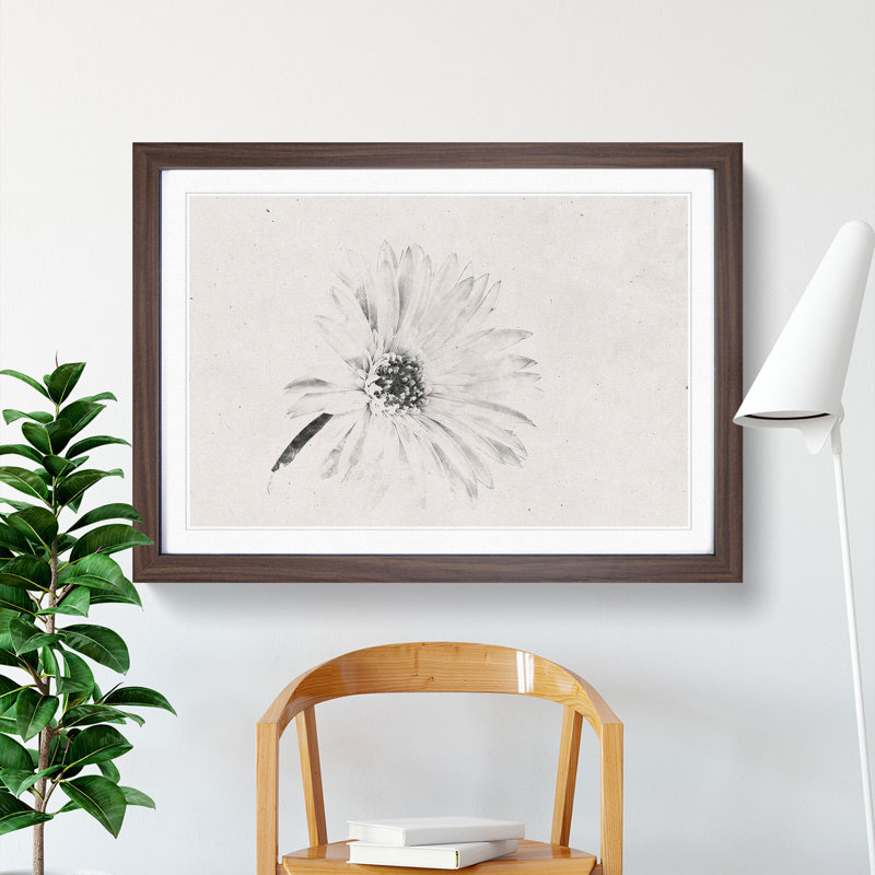 Flower - Picture Frame Painting Print, 36cm H x 48cm W x 2cm D, Walnut Framed