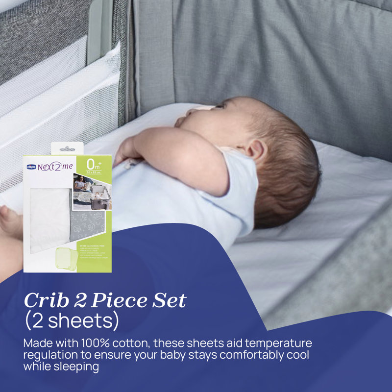 Chicco Refresh Bundle - Replacement Mattress and 2x sheets (Grey Fox Print)