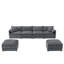 Canapé modulaire en chenille avec sièges profonds et repose-pieds mobile Chenille-1848168788