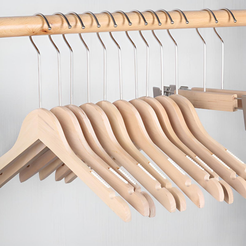 Cintres en bois intégrés - Système de garde-robe No Mark, 10