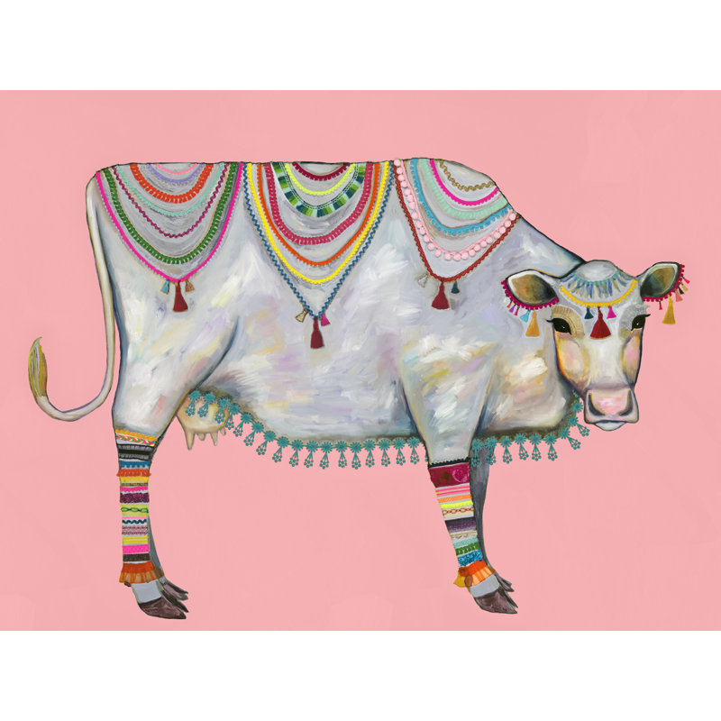 «Queen of the Pasture - Pink» par Eli Halpin, reproduction d'art sur toile tendue, H 16 po x l 20 po