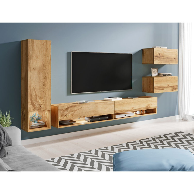Creasey Entertainment Unit for TVs up to 78", Wotan Oak