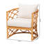 Fauteuil bohémien en rotin miel clair