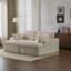 Double méridienne intérieure, canapé-lit rembourré surdimensionné pour l'intérieur, canapé-lit de luxe à assise profonde, causeuse modulaire, causeuse en velours côtelé pour le salon, sans assemblage requis, blanc-1390565005