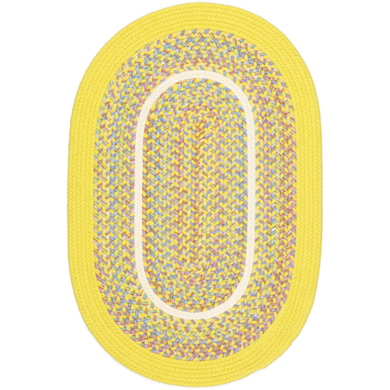 Pavel Synthetic Washable Geometric Indoor / Outdoor Rug, Oval 4' x 6'