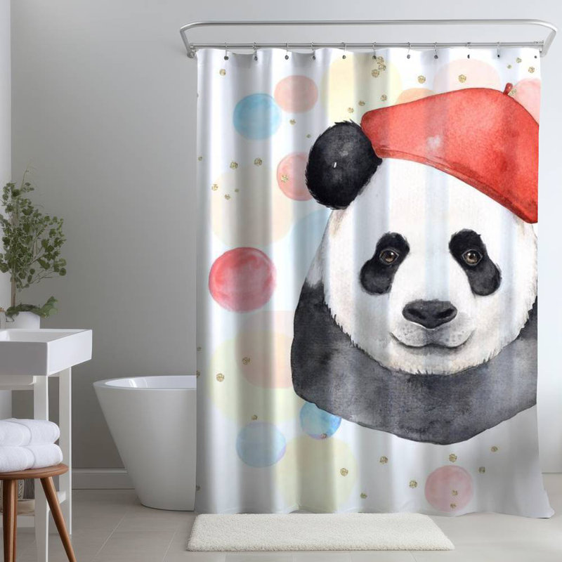 Shower Curtain CH1 – Polyester Shower Curtain, Dye Sublimation Print, 71" W × 74" L