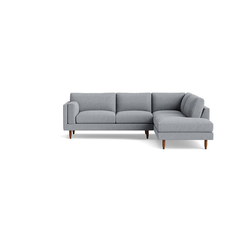 Skinny Fat Sectional, Performance Weave - Zinc, Right Hand Facing
