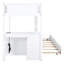 Lit superposé Twintwin avec bureau de rangement, lit gigogne simple et prises de courant, blanc - chambre à coucher moderne indispensable pour les familles