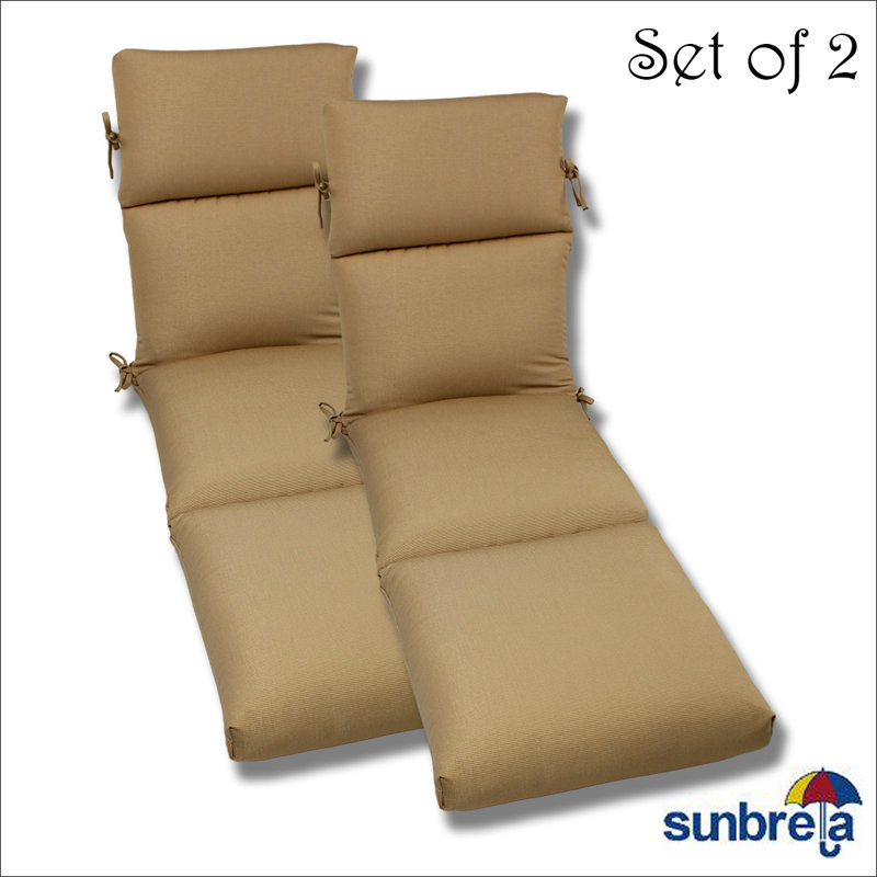 Sunbrella Outdoor 5'' Chaise Lounge Cushion, Antique Beige Rib