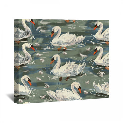 Swans Canvas Wrap - Animal Wall Decor
