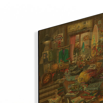 «Stow Away» par Bigelow, art mural en métal doré, 16 po x 12 po