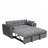 Foldable large size sofa bed, modern velvet double sofa, sofa bed with adjustable back, storage bag and pillow, suitable for living room, bedroom-1933078351