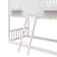 Lit superposé simple au dessus d'un lit simple avec toit-128986408