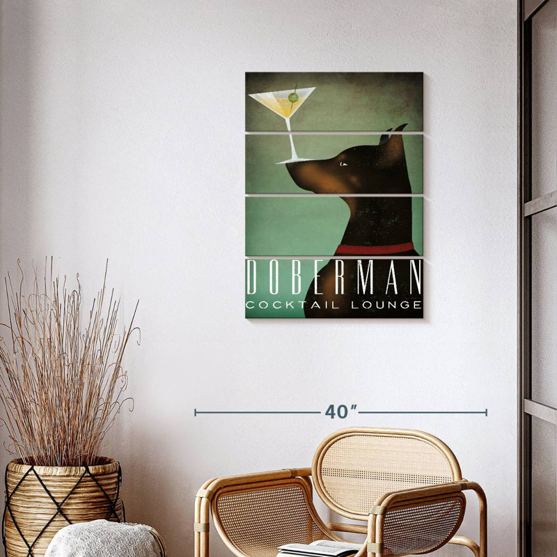 Doberman Martini, 35" H x 24" W