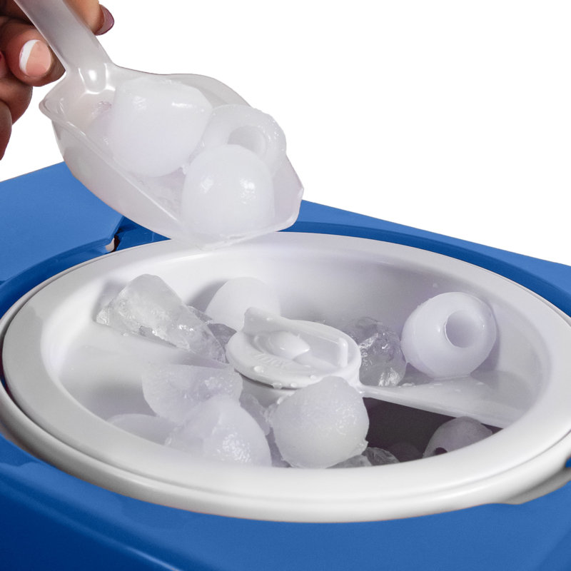 Nostalgia Snow Cone Shaved Ice Machine with Shelf, Blue