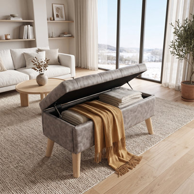 Banc de rangement avec compartiment caché Modern | Repose-pieds, banc de lit et sièges polyvalents
