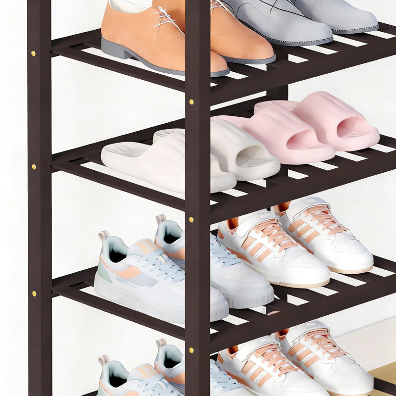 Bamboo Shoe Rack, 36.61" H x 17.32" W x 11" D