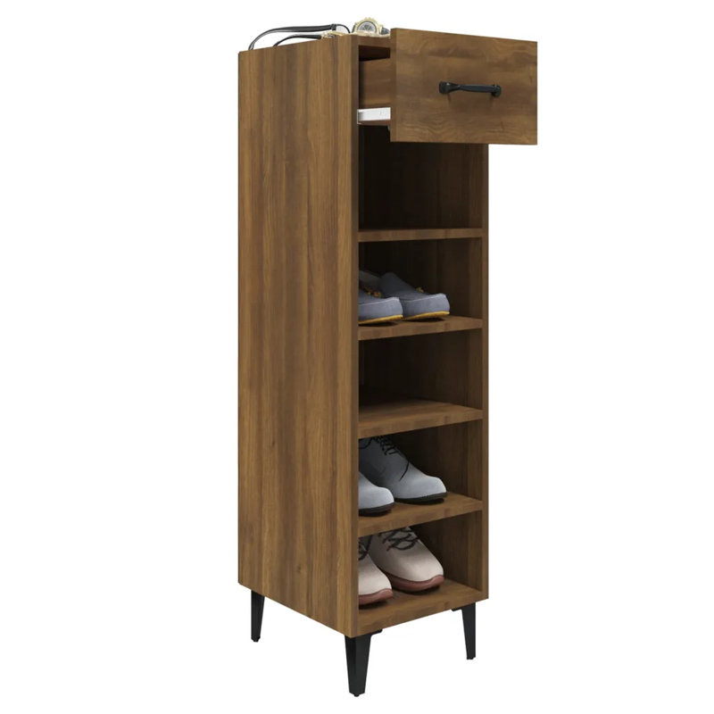 6 Pair Shoe Storage Cabinet, Brown