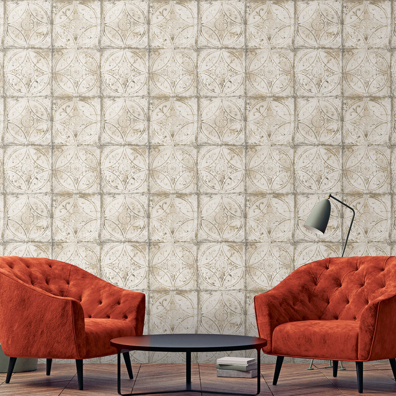 Grunge 1m x 53cm Matte Wallpaper Roll, Cream