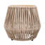 Table d'appoint en bois d'acacia avec base en corde beige - finition teck clair, accent côtier moderne pour la terrasse, le jardin, le balcon et l'intérieur
