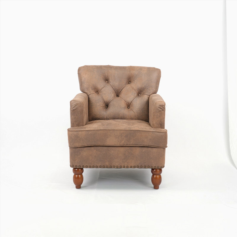 Fauteuil club rembourré en tissu Hengming Living