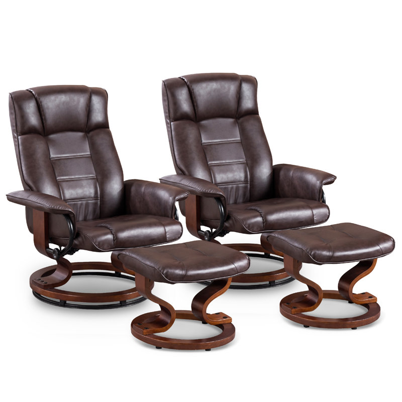 Fauteuil de bureau inclinable en cuir Odey, Similicuir brun