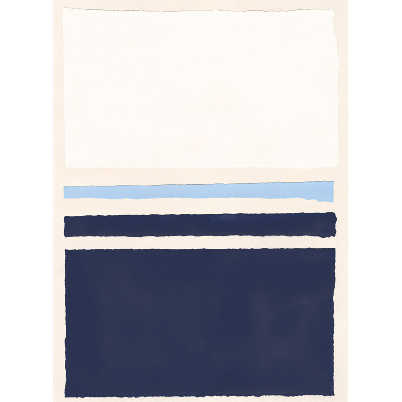 "Blue Colorblock 5" par Kyle Goderwis - peinture sur toile encadrée, H 32 po x l 23 po