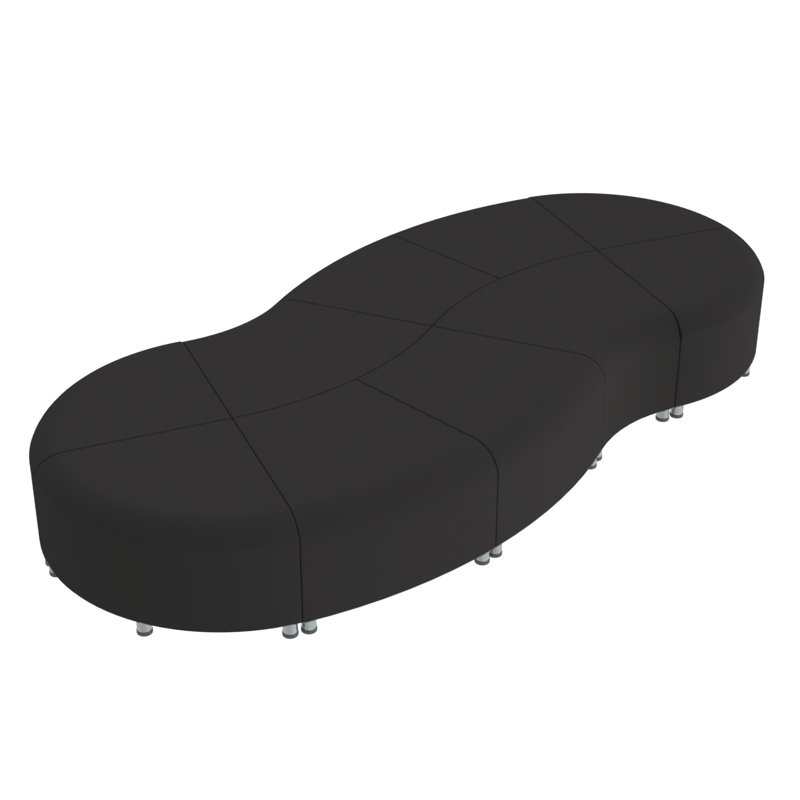 Ensemble de 10 chaises Pro Wave Connect Curved Wave, Noir, noir, noir, noir