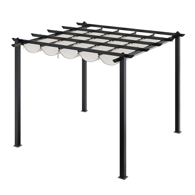 Dakota Fields 30cm D Polyester Cover Retractable Freestanding Awning, 228cm H x 300cm W x 30cm D