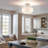 3-Light Semi Flush Mount Ceiling Light Fixture, Drum L...