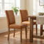 Chaise de salle à manger rembourrée, chaise d'appoint en similicuir brun, chaise de cuisine moderne sans accoudoirs avec pieds en bois massif-673806903