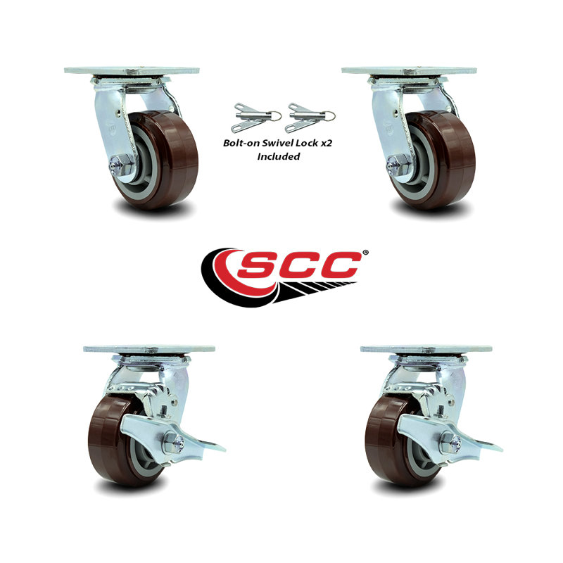 4 Piece Polyurethane Caster Set