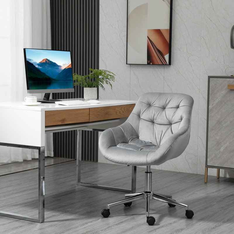 Sagefield Velvet Office Chair, Grey