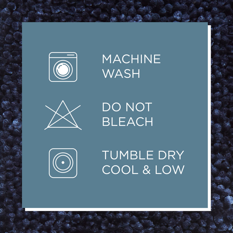 TOWN & COUNTRY BASICS Spa Step Noodle Solid Bathroom Washable Toilet Lid, Blue