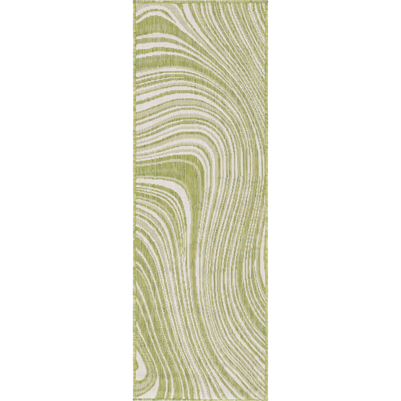 Tapis intérieur / extérieur vert Brodus, Tapis de couloir 2 pi x 6 pi 1 po